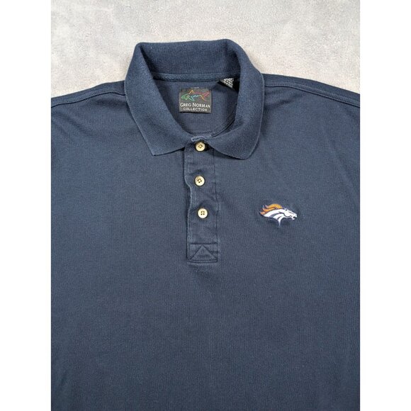 Denver Broncos Greg Norman Collection Polo Mens Large Blue Teamwear NFL Football - Picture 2 of 8